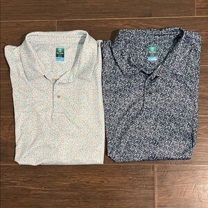 Two-Pack Men’s Polo Shirts by in Light Blue Floral and Navy Floral